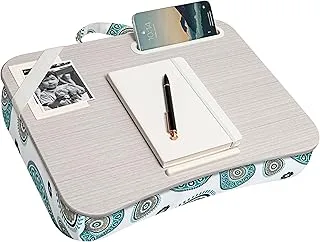 LAPGEAR Designer Lap Desk with Phone Holder and Device Ledge - Medallion - Fits up to 15.6 Inch Laptops - Style No. 45425