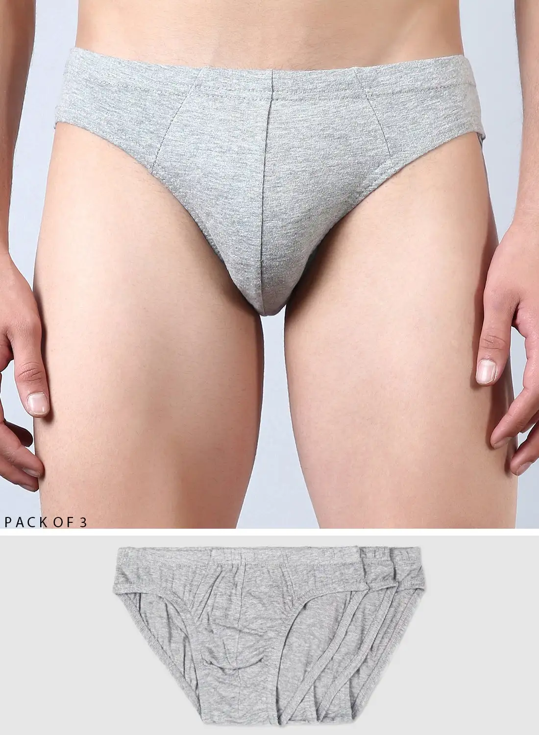 QUWA ( Pack of 3 ) Comfortable Brief Grey