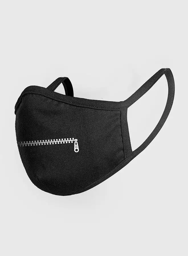 Mister Tee Zipper Graphic Mask Black