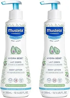 Mustela, Hydra Bebe Body Lotion with Organically Farmed Avocado, 300 ml, Pack of 2