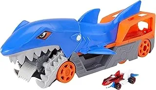 Hot Wheels Shark Chomp Transporter Playset with One 1:64 Scale Car for Kids 4 to 8 Years Old