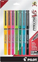 PILOT Precise V5 Stick Liquid Ink Rolling Ball Pens, Extra Fine Point (0.5mm) Assorted Colors, 7-Pack (31887)