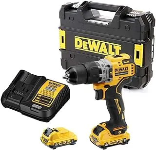 DEWALT 12V 10mm Hammer Compact Cordless 2 x 2AH batteries & Charger, Yellow/Black, DCD706D2-GB, 3 Year Warranty