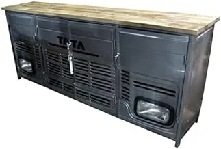 Dubai Garden Centre Reclaimed Truck Design Cabinet, Dark Grey