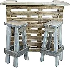 Dubai Garden Centre Hot Bar Counter with 2 Wooden Stools