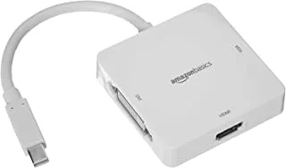 Amazon Basics MPA_MDP_W Mini DisplayPort Thunderbolt to HDMI DVI VGA Adapter - White