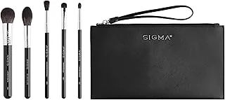 Sigma Beauty Signature Brush Set, 5 black face & eyes makeup brushes, Cruelty-free & vegan, Waterproof, soft synthetic fibers.