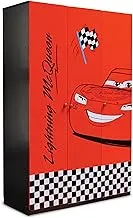 Disney Cars Lightning Mcqueen Wardrobe Closet Storage Organizer 6 Storage And 1 Hanging Compartments Anti Tip Kit - Mdf Wood (Official Disney Product)