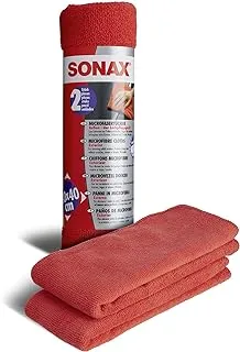 Sonax Microfibre Cloths Exterior (2 Pieces) - Premium Quality and Very Soft, Removes Polish Residues, Produces a Deep Shine Without Scratches or Smears. Washable | Item No.04162410