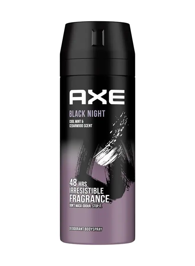 Axe Men Deodorant Body Spray For Long Lasting Odour Protection Black Night 48 Hours Irresistible Fragrance 150ml