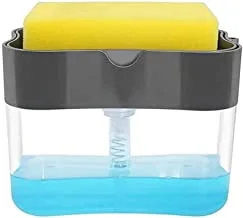 QRSLHYA Soap Pump Dispenser and Sponge Holder, Caddy for Kitchen Sink, Dishwashing