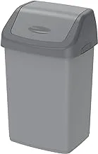 Cosmoplast 46L Flip-Top Waste Bin With Swing Lid, Pearl Grey