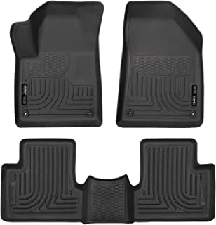 Husky Liners Weatherbeater Series | Front & 2Nd Seat Floor Liners - Black | 99091 | Fits 2015-2021 Jeep Cherokee 3 Pcs