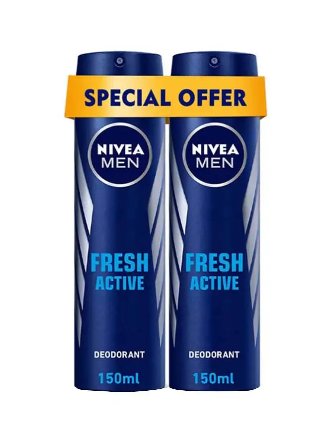 Nivea Pack Of 2 Fresh Active Deodorant Spray 150ml