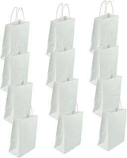 Showay Gift Bags 12 Pieces Set Eco-Friendly Paper With Handles Bulk Shopping Kraft Retail Party 15X21X8Cm Color White