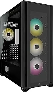 Corsair Icue 7000X RGB Full-Tower Atx Pc Case (Three Tempered Glass Panels, Four Included 140mm RGB Fans, Easy Cable Management, Smart RGB And Fan Speed Control, Spacious Interior) Black, One size