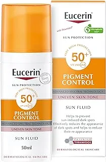 Eucerin Face Sunscreen Even Perfector Pigment Control Sun Fluid with Thiamidol, High UVA/UVB Protection, SPF50+, Reduces Spots for Uneven Skin Tone, 50ml’