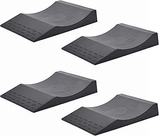 Maxsa 37353 Park Right Tire Saver Ramps for Flat Spot Prevention and Vehicle Storage (Set of 4), Black