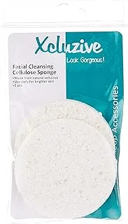 Xcluzive Facial Cleansing Cellulose Sponges - Round, Pack of 2 - Assorted Color