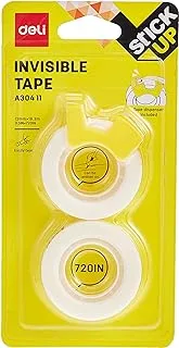 Deli Ea30411 Deli Office Tape السلس فك على موزع لعملية مريحة بيد واحدة Ea30411-