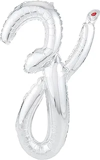 The Party Popper Script Letter 'Z' Foil Balloon, Silver