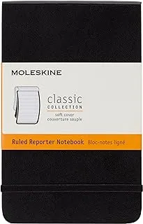 Moleskine Reporter Notebook ، جيب ، مسطح ، أسود ، غطاء ناعم (3.5 X 5.5)