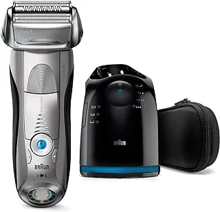 Braun Series 7 7899cc ماكينة حلاقة كهربائية رطبة وجافة مع قاعدة التنظيف والشحن