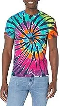 Liquid Blue Men's Rainbow Spiral Streak T-Shirt, Blue,rainbow