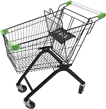 ECVV Practical Shopping Cart For Groceries, Portable And Space Saving Trolley With Rolling Wheels Black 60L, Shopcart02-BK-60L