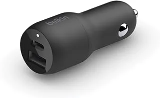 Belkin 37W Dual Port Fast Car Charger, USB Type C 25W PPS Port and USB A 12W Port for Samsung Galaxy S23, S22, Ultra, 5G, Plus, Note 20, iPhone 14, iPhone 13, 12, Pro, Max, Mini and More