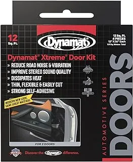 Dynamat Thick Self-Adhesive Sound Deadener with Xtreme Door Kit , Black , 12x36x0.067 in , 10435