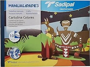 SADIPAL ASSORTED COLOURED CARDBOARD SHEET 32X24CM 10SHEETS