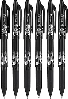 Pilot Frixion Ball 0.7Mm Erasable Gel Pens, Fine Point, Black Ink, Pack Of 6, Bc31582