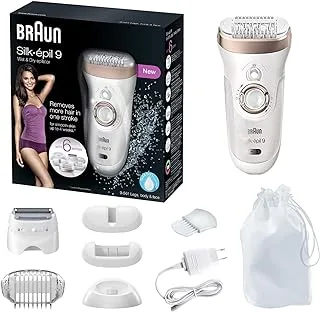 Braun Silk-Épil 9 9-561 Wet & Dry Cordless Epilator/Epilation + 6 Extras