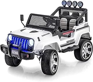 Dorsa Buggy 4X4 Electric Ride On Jeep With Rc And MUSic White, 2388Cwhite