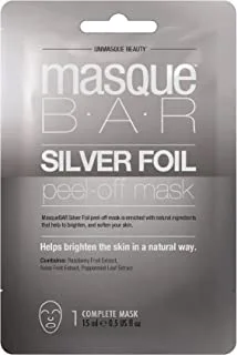 MASQUE BAR Silver Foil Peel Off Mask Sachet, 12 ml