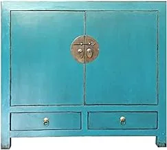 Dubai Garden Centre Modern Aesthetic 2 Drawers 2 Door Cabinet, Blue