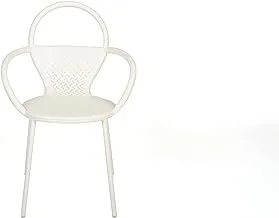 KOSE CHAIR BRUSHED ALUMINIUM, BLANC