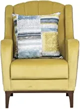 Danube Home Ada One Seater Fabric Sofa I Accent Chair I Wood Leg 1 Seater Sofas I Modern Design Living Room Furniture Set (L 70 x W 78 x H 101 cm) - Yellow