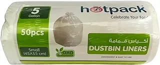 Hotpack Dustbin Liners White Roll, 10 Gallon, 50 Pieces