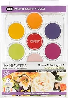 Panpastel 30115 Susan Tierney Cockburn Flower Coloring 1 فنان فائق النعومة باستيل 10 ألوان مع أدوات ولوحة ناعمة