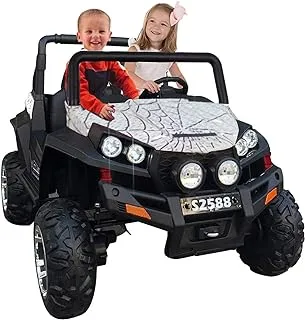 Dorsa Kids Off Road Polaris Monster Jeep Spyder Ride On Car, White, 2588Sp