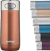 Contigo Luxe Autoseal Travel Mug, Stainless Steel Thermal Vacuum Flask, Leakproof Tumbler, dishwasher safe, Coffee Mug with BPA Free Easy-Clean Lid, White Zinfandel, 360 ml