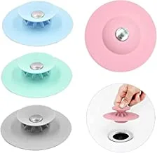 Sky-Touch 4Pcs Shower Drain Stopper,Universal Bathtub Stopper Plug Cover,2-In-1 Strainers Silicone Bathtub Drain Cover And Strainer Protector For Floor, Laundry, Kitchen And Bathroom Assorted Color