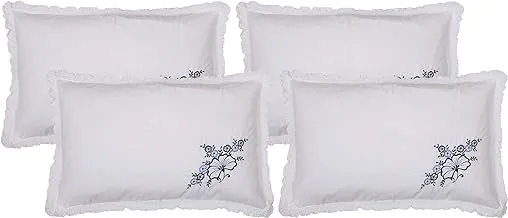 Kuber Industries Embroided Design 4 Piece Cotton Pillow Cover Set -17