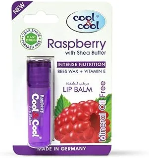 Cool & Cool Raspberry Lip Balm - Intense Nutrition,Bees Wax,Vitamin-E,Shea Butter, Mineral Oil Free,Made In Germany - 4.6g