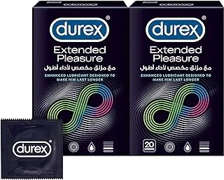 Durex Extended Pleasure Condoms for Men, 20 condoms, Pack of 2