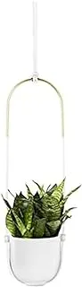 Umbra Bolo Hanging Planter, Great For Succulents And Other Small Plants, Twin, White