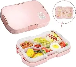 COOLBABY Kids Lunch Box, Bento Box for Kid with 6 Compartments, Suitable for Microwave and Dishwasher, 920ml Lunch Container for Kids