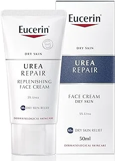 Eucerin UreaRepair Plus 5% Urea Face Cream with Ceramide and Lactate, Suitable for Mature & Diabetic Skin, Moisturizer for Very Dry & Dry Skin, 50ml